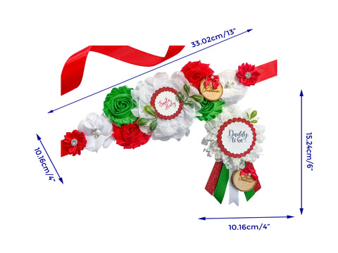 Rustic Christmas Baby Shower Maternity Sash
