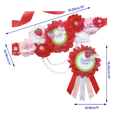 Strawberry Mommy to be Baby Shower Maternity Sash