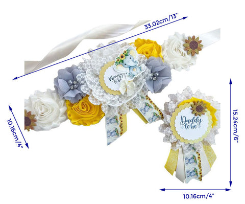 Sunflower Elephant Mommy to be Baby Shower Maternity Sash