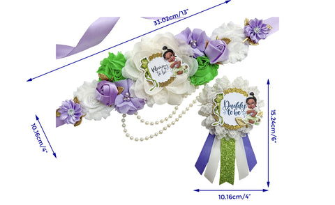 Tiana Princess Mommy to be Baby Shower Maternity Sash