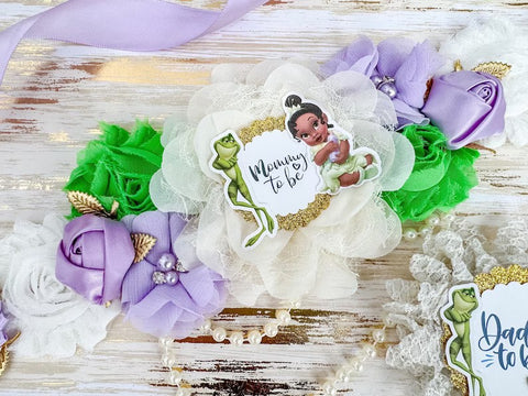 Tiana Princess Mommy to be Baby Shower Maternity Sash