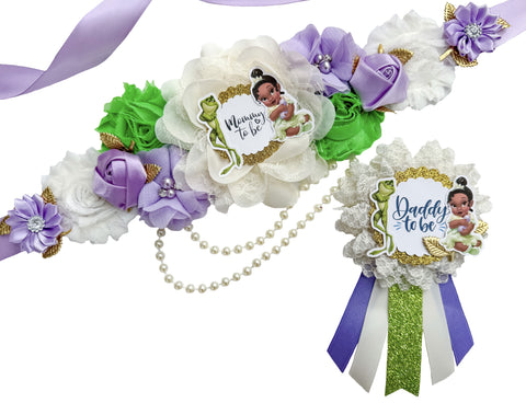 Tiana Princess Mommy to be Baby Shower Maternity Sash