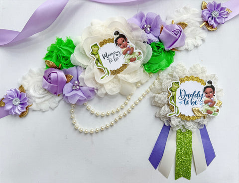 Tiana Princess Mommy to be Baby Shower Maternity Sash