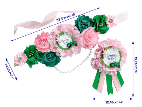 Tractors or Tutus Gender Reveal Baby Shower Maternity Sash