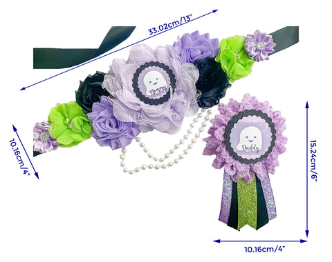 Violet A BOO is Due Ghost Baby Shower Maternity Sash