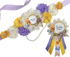 Winnie The Pooh Lavender Baby Shower Mommy to be Sash