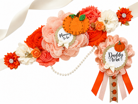Orange Pumpkin Baby Shower Mommy to be Sash