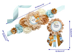 Blue Teddy Bear Mommy to be Baby Shower Maternity Sash