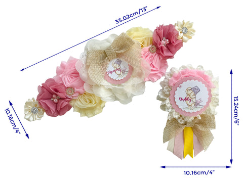 Classic Pink Winnie the Pooh Mommy to be Baby Shower Maternity Sash