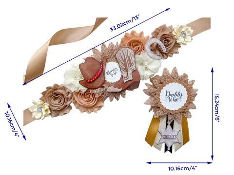 Cowboy Mommy to be Baby Shower Maternity Sash