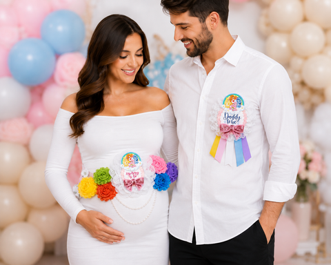 Care Bears Baby Shower Mommy to be Sash and Daddy Pin