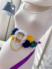 Mardi Gras Baby Shower Mommy to be Sash