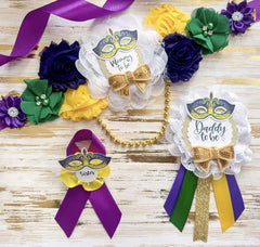 Mardi Gras Baby Shower Mommy to be Sash