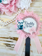 Pink Panda Baby Shower Mommy to be Sash