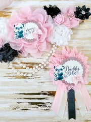 Pink Panda Baby Shower Mommy to be Sash