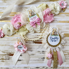 Pink Winnie The Pooh Baby Shower Mommy to be Sash