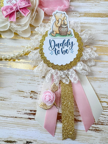 Pink Winnie The Pooh Baby Shower Mommy to be Sash