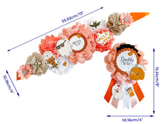 Orange Ghost Halloween Baby Shower Maternity Sash