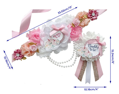 Pink Pumpkin Baby Shower Mommy to be Sash