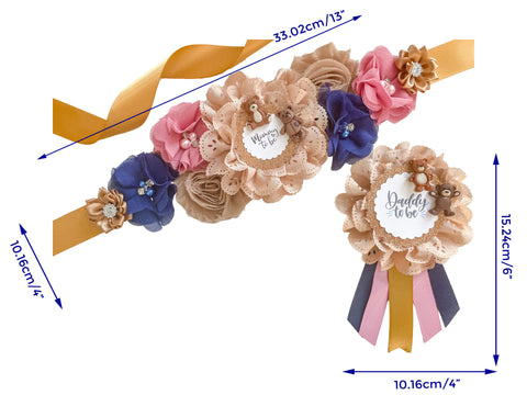 Gender Reveal Teddy Bear Baby Shower Maternity Sash