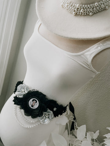 Modern Halloween Witch Baby Shower Maternity Sash