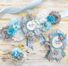 Baby Blue Elephant Maternity Sash