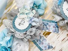 Baby Blue Elephant Maternity Sash