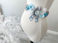 Baby Blue Elephant Maternity Sash