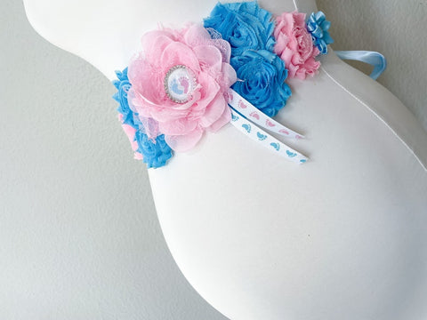 Baby Feet Gender Reveal Maternity Sash