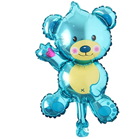 16-inch Blue, Pink and Brown Teddy Bear Mylar Balloons