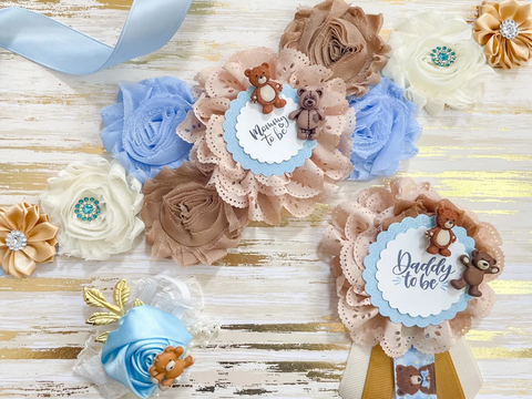 Brown Teddy Bear Baby Shower Maternity Sash