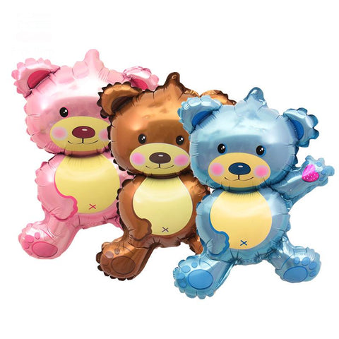 16-inch Blue and Brown Teddy Bear Mylar Balloons