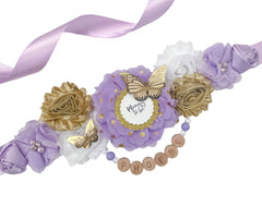 Butterfly Purple Baby Shower Mommy to be Maternity Sash