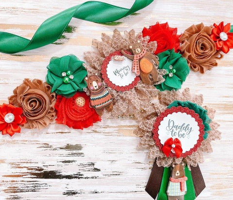 Christmas Beat Baby Shower Maternity Sash
