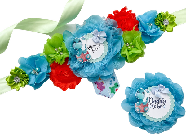 Dinosaur Mommy to be Baby Shower Maternity Sash – Bump Blossoms display picture 1