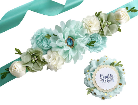 Greenery Woodland Baby Shower Maternity Sash