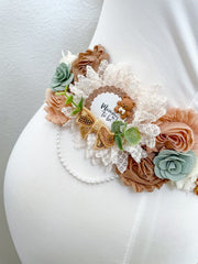 Greenery Teddy Bear Maternity Sash