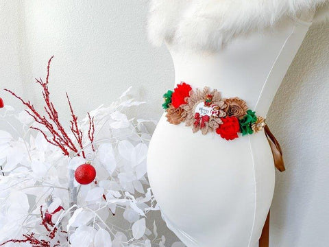 Holiday Teddy Bear Maternity Sash