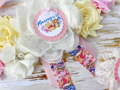 Pink Winnie the Pooh Baby Shower Maternity Sash