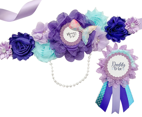 Mermaid Mommy to be Baby Shower Maternity Sash