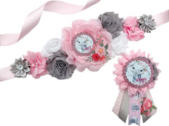 Pink Elephant Maternity Sash for Baby Shower