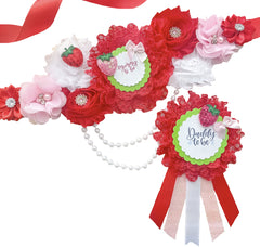 Strawberry Baby Shower Mommy to be Maternity Sash