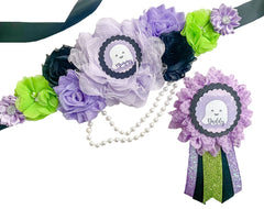 Violet A BOO is Due Ghost Maternity Sash for Baby Shower