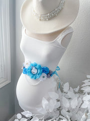 Blue A BOO is DUE Ghost Baby Shower Maternity Sash for Halloween