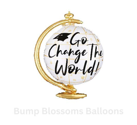 "Go Change the World" Mylar Balloon Graduation Party Décor