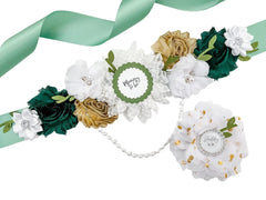 Greenery white and gold baby shower Mommy to be Sash