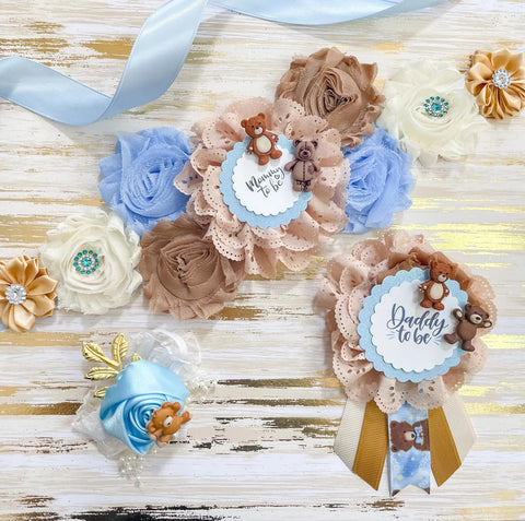 Brown Teddy Bear Baby Shower Maternity Sash