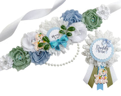 Green Lamb Baby Shower Maternity Sash