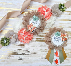 Orange Fox Woodland Maternity Sash