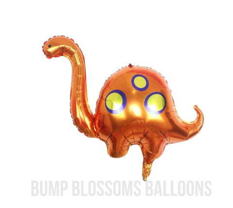 Orange Dinosaur Mylar Balloon for Baby Showers and Parties